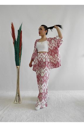 کیمونو و کافتان صورتی زنانه لیکرا Altı Üstü Butik - کد 863653329