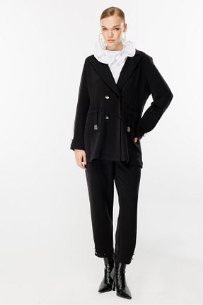 ست بالاتنه و پائین تنه مشکی زنانه بافتنی Ghisa - کد 858972620
