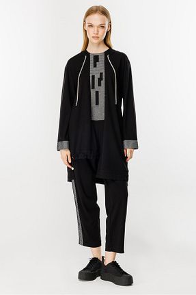 ست گرمکن حجاب مشکی زنانه اسلیم Ghisa - کد 860037315