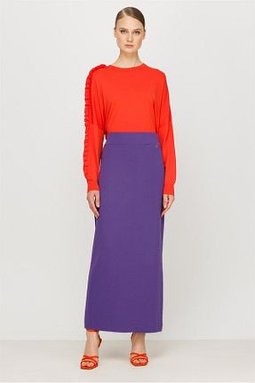 دامن بنفش زنانه پارچه Ghisa - کد 831693848