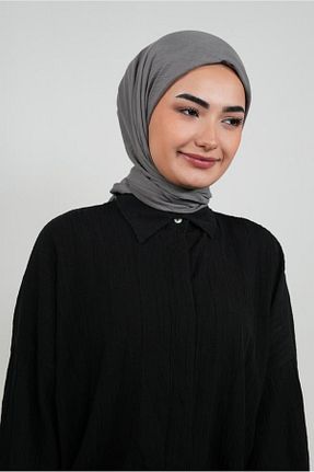 روسری طوسی پنبه ای LOSYANA - کد 863642322