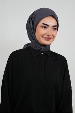 روسری طوسی پنبه ای LOSYANA - کد 863652575