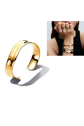 دستبند نقره طلائی زنانه 925 عیار Lines Bijuteri - کد 859468913