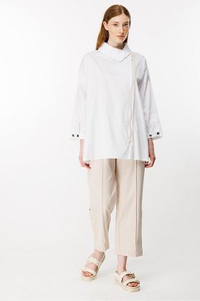 تونیک سفید زنانه بافتنی Ghisa - کد 831693356
