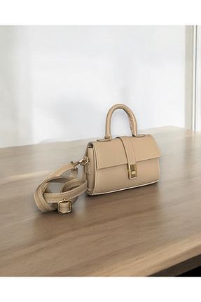کیف دوشی بژ زنانه چرم مصنوعی AngelBags - کد 863655195