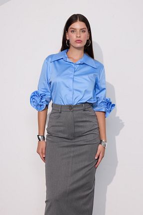دامن طوسی زنانه پارچه NOK İSTANBUL - کد 856338498