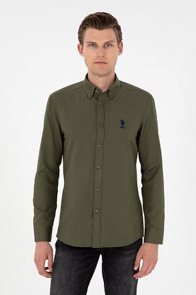 پیراهن خاکی مردانه یقه پیراهنی U.S. Polo Assn. - کد 863699596