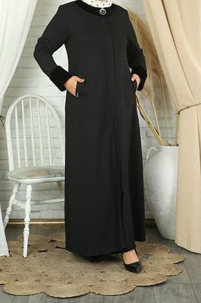 کاپشن حجاب مشکی زنانه پنبه پلی استر Alya Tesettür - کد 863825738