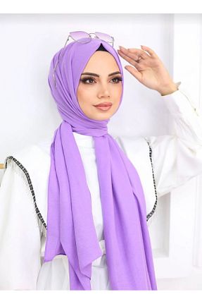 شال بنفش زنانه پنبه ای Trablus - کد 863756095