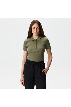 پولوشرت سبز زنانه پنبه ای Lacoste - کد 806021856