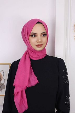 شال صورتی زنانه پنبه ای Trablus - کد 863845308