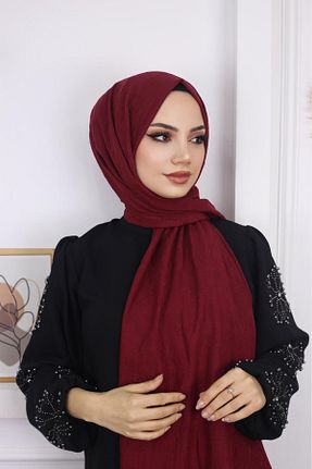 شال زرشکی زنانه پنبه ای Trablus - کد 863808477