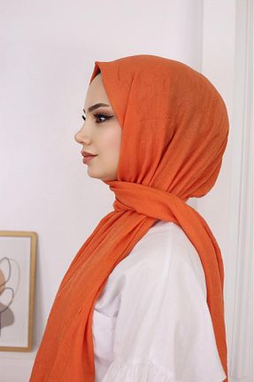 شال نارنجی زنانه پنبه ای Trablus - کد 863794194