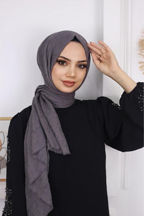 شال طوسی زنانه پنبه ای Trablus - کد 863774396