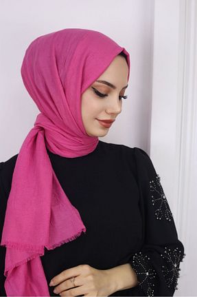 شال صورتی زنانه پنبه ای Trablus - کد 863845308