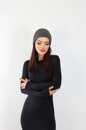کلاه پشمی طوسی زنانه اکریلیک Lupin - کد 863800606