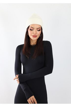 کلاه پشمی سفید زنانه اکریلیک Lupin - کد 863809740