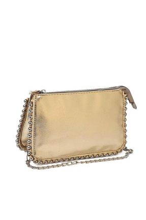 کیف دوشی طلائی زنانه چرم مصنوعی H&D COLLECTİON - کد 863811297