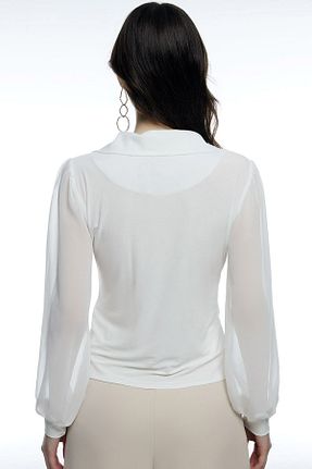 بلوز سفید زنانه ساده MissKybele - کد 863843941