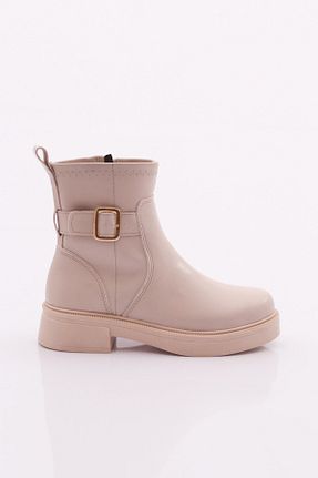 بوت / نیم بوت بژ زنانه چرم مصنوعی Dgn - کد 772505837