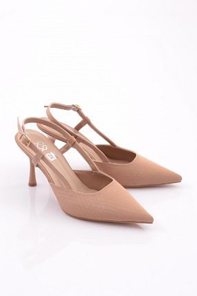 کفش پاشنه بلند کلاسیک بژ زنانه چرم مصنوعی Dgn - کد 829601297