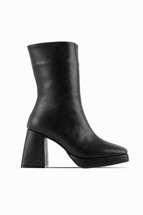 بوت / نیم بوت مشکی زنانه چرم مصنوعی LAL SHOES & BAGS - کد 863897815