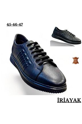 کفش کژوال مشکی مردانه چرم خالص İriayak - کد 863938427