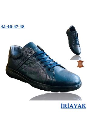کفش کژوال سرمه ای مردانه چرم خالص İriayak - کد 863924306