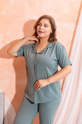ست لباس راحتی سبز زنانه ساده Nisanca - کد 827278365