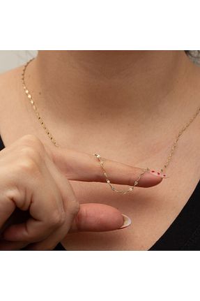 گردنبند طلا طلائی زنانه 14 عیار moda kuyumcu - کد 864188684