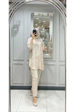 ست بالاتنه و پائین تنه طوسی زنانه بافتنی FUAT GÜRSEN - کد 864009310