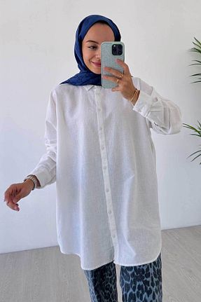 پیراهن حجاب سفید زنانه 3/4 Boy Ka Hijab - کد 844270643