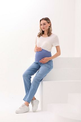 شلوار بارداری آبی زنانه جین BIG LESSON - کد 847281237