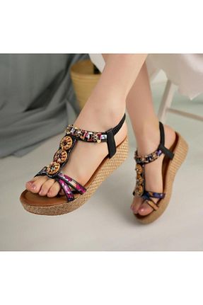 صندل مشکی زنانه پاشنه پر Guja - کد 845426465