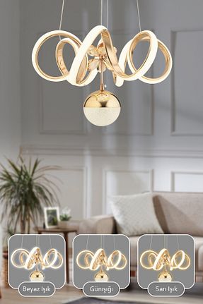 لوستر طلائی آلومینیوم Capella Aydınlatma - کد 862639795