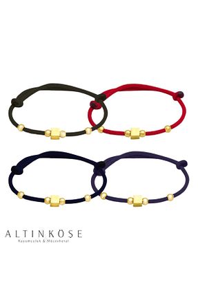 دستبند طلا طلائی زنانه 14 عیار Altınköşe - کد 158524304