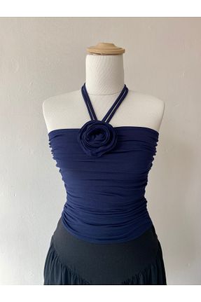 بلوز سرمه ای زنانه ساده Butik - کد 864095982
