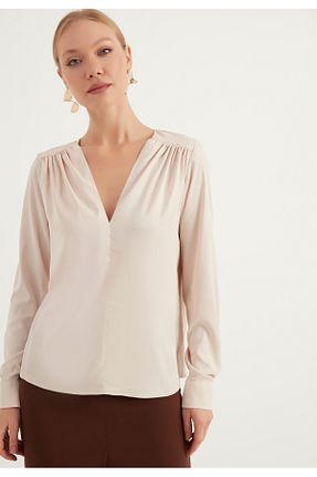 پیراهن حجاب بژ زنانه رگولار TBN - کد 854107744
