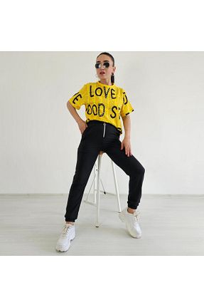 ست گرمکن زرد زنانه پنبه ای 6 butik altı üstü butik - کد 864170510