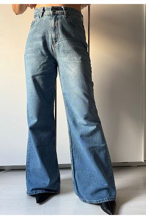 شلوار جین آبی زنانه پاچه پهن Butik - کد 864191544