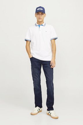 شلوار جین آبی مردانه پاچه تنگ Jack & Jones - کد 849296607