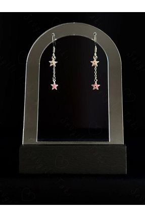 گوشواره استیل (فولاد) صورتی بچه گانه استیل ضد زنگ SEVGİLİ TAKI - کد 807310272