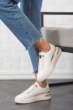 کفش اسنیکر سفید زنانه بند دار Moda Pie - کد 864204123