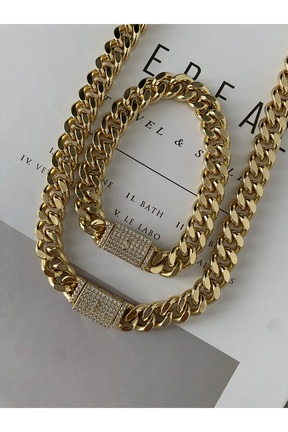 ست استیل طلائی زنانه سنگ Riche Accessoire - کد 864237935