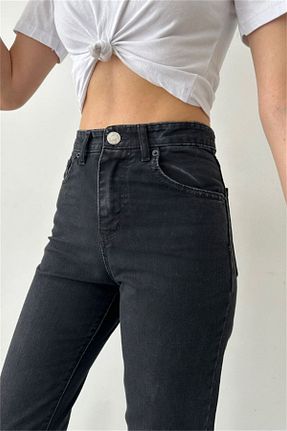 شلوار جین مشکی زنانه پاچه ساده WODDİ - کد 864285699