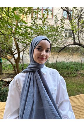 شال طوسی زنانه پنبه ای shalby - کد 864336248