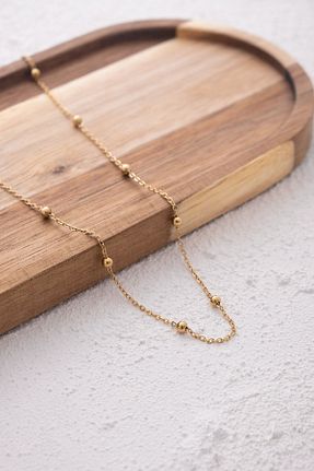 گردنبند استیل ( فولاد ) طلائی زنانه استیل ضد زنگ ByFlorya Jewelry - کد 818664867