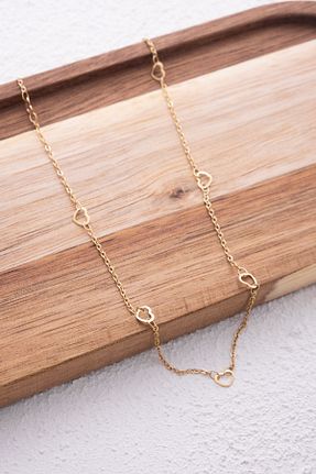 گردنبند استیل ( فولاد ) طلائی زنانه استیل ضد زنگ ByFlorya Jewelry - کد 824880675
