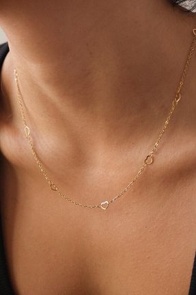 گردنبند استیل ( فولاد ) طلائی زنانه استیل ضد زنگ ByFlorya Jewelry - کد 824880675