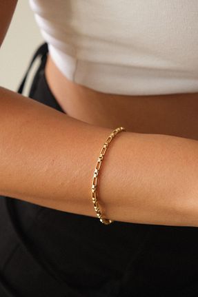 دستبند استیل (فولاد) طلائی زنانه استیل ضد زنگ ByFlorya Jewelry - کد 861384213
